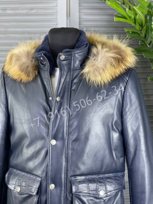 Кожаная куртка Stefano Ricci со вставками крокодила 7055