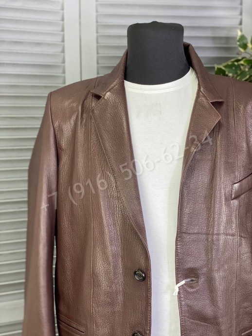 Кожаный пиджак Brunello Cucinelli 13528