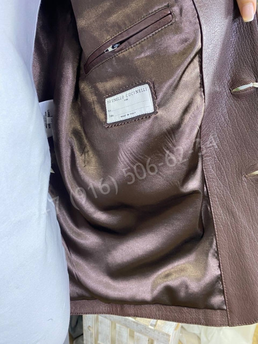 Кожаный пиджак Brunello Cucinelli 13528