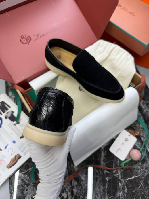 Лоферы Loro Piana со вставками из крокодила 16102 1