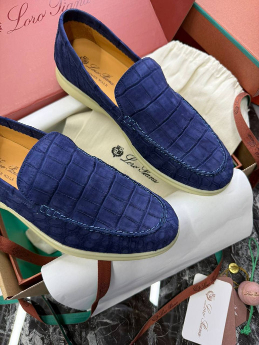 Лоферы Loro Piana с крокодилом 5999