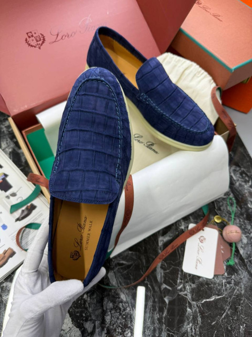 Лоферы Loro Piana с крокодилом 5999