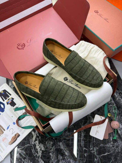 Лоферы Loro Piana с крокодилом 5999 1