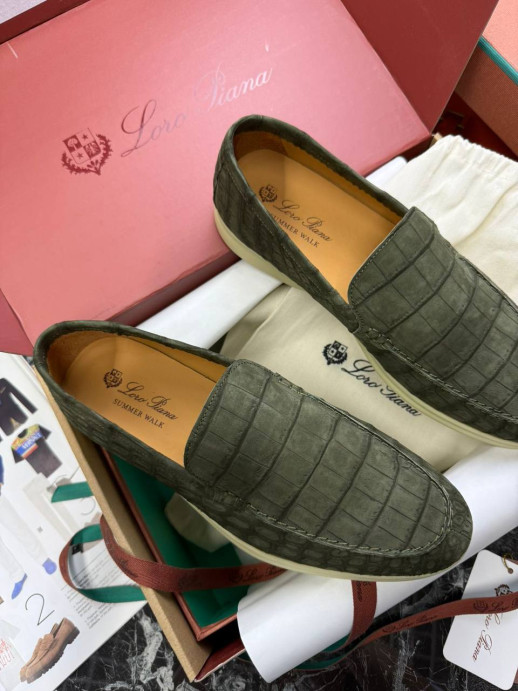 Лоферы Loro Piana с крокодилом 5999 1