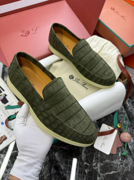 Лоферы Loro Piana с крокодилом 5999 1