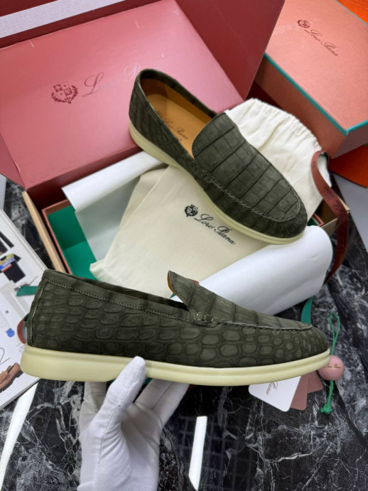 Лоферы Loro Piana с крокодилом 5999 1