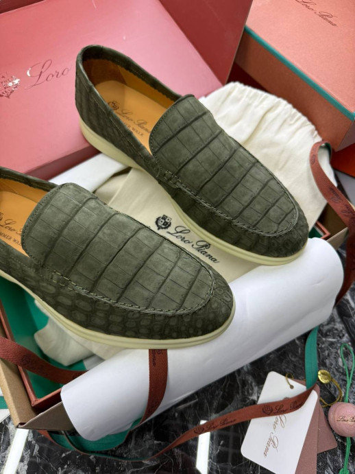 Лоферы Loro Piana с крокодилом 5999 1