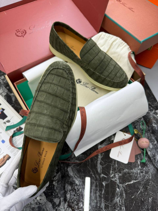 Лоферы Loro Piana с крокодилом 5999 1