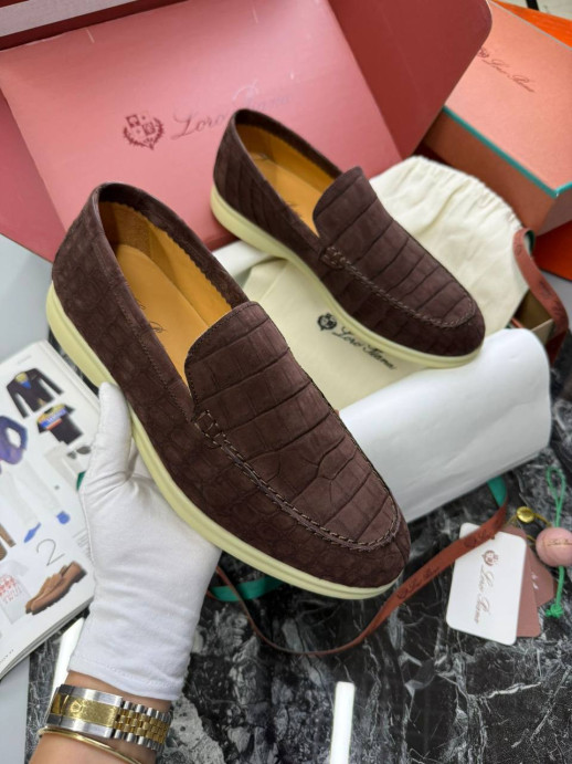 Лоферы Loro Piana с крокодилом 5999 2