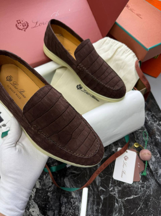 Лоферы Loro Piana с крокодилом 5999 2