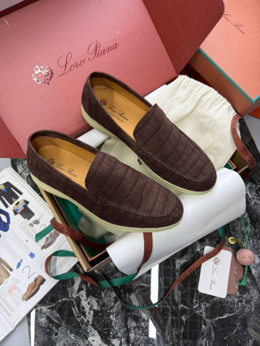 Лоферы Loro Piana с крокодилом 5999 2