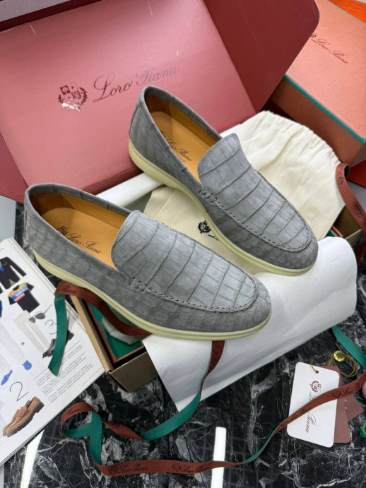 Лоферы Loro Piana с крокодилом 5999 3
