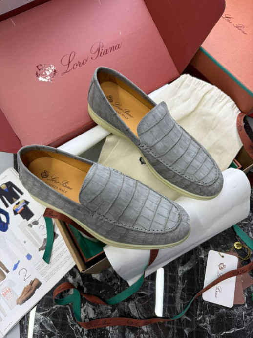 Лоферы Loro Piana с крокодилом 5999 3