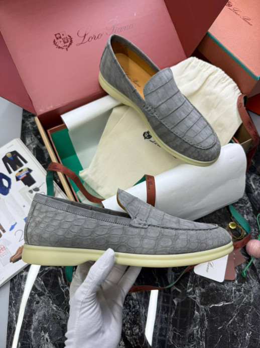 Лоферы Loro Piana с крокодилом 5999 3