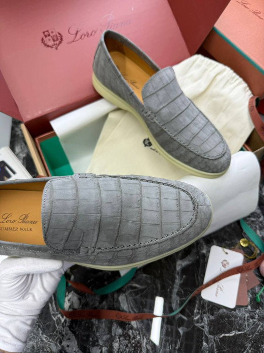 Лоферы Loro Piana с крокодилом 5999 3
