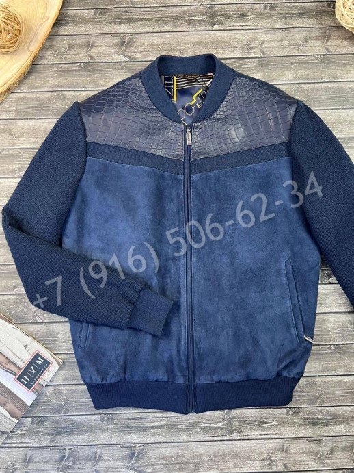 Замшевая куртка ZILLI со вставками крокодила 19413