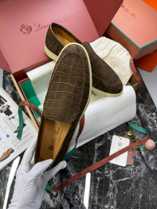 Лоферы Loro Piana с крокодилом 5999 4