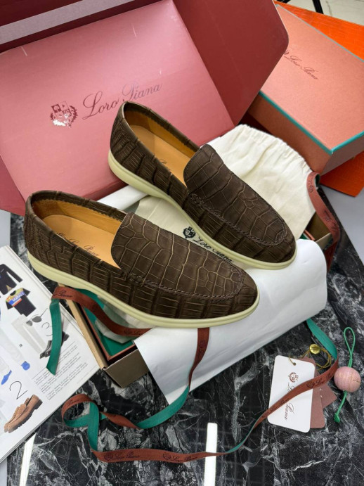 Лоферы Loro Piana с крокодилом 5999 4