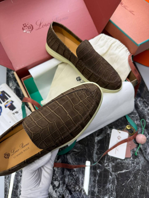 Лоферы Loro Piana с крокодилом 5999 4