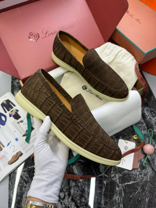 Лоферы Loro Piana с крокодилом 5999 4