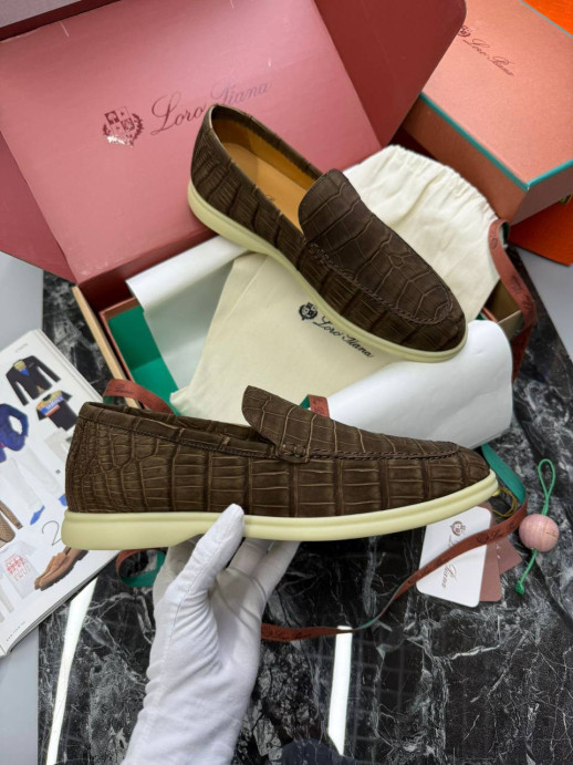 Лоферы Loro Piana с крокодилом 5999 4