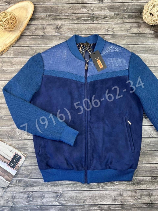 Замшевая куртка ZILLI со вставками крокодила 19414