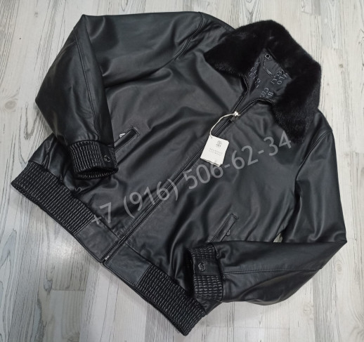 Кожаная куртка Brunello Cucinelli 6135