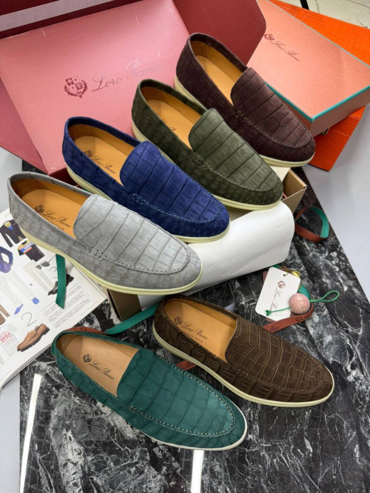 Лоферы Loro Piana с крокодилом 5999 5
