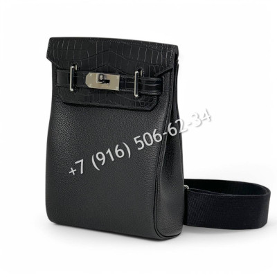 Сумка слинг Hermes со вставками из кожи крокодила 33411 1