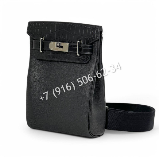 Сумка слинг Hermes со вставками из кожи крокодила 33411 1