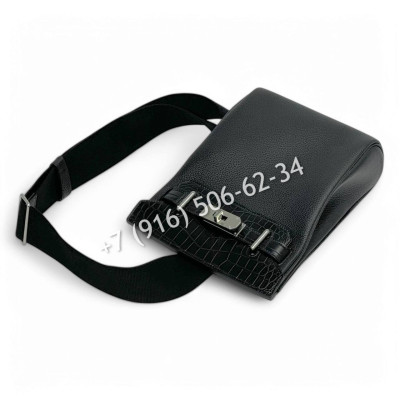 Сумка слинг Hermes со вставками из кожи крокодила 33411 1