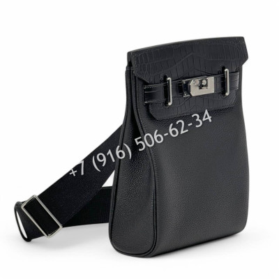 Сумка слинг Hermes со вставками из кожи крокодила 33411 1