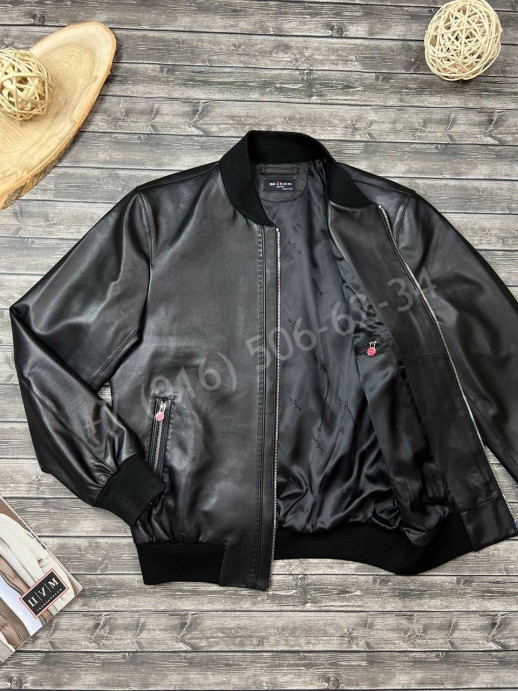 Кожаная куртка бомбер KITON 13427