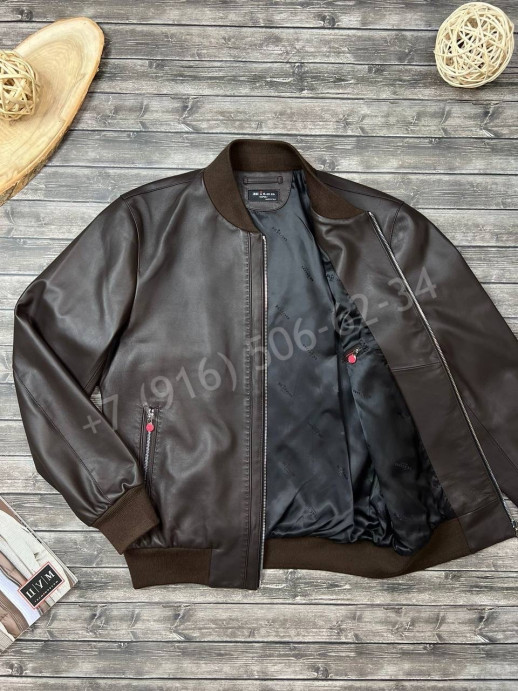 Кожаная куртка бомбер KITON 13428