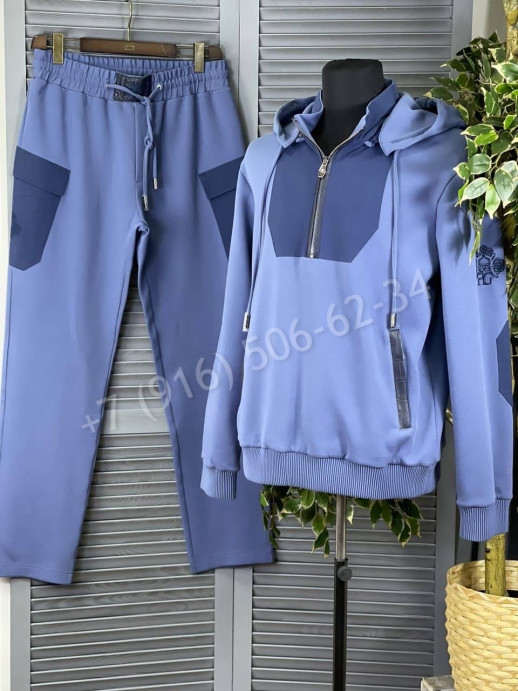 Спортивный костюм Angelo Galasso со вставками кожи крокодила 12420