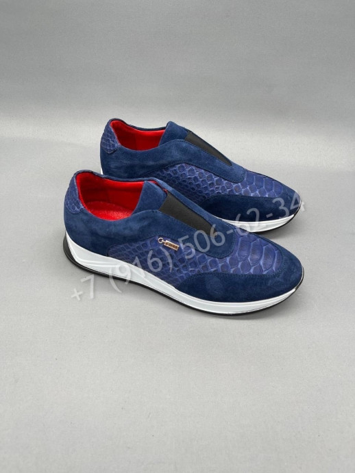 Кроссовки со вставками питона Zilli 6138