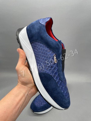 Кроссовки со вставками питона Zilli 6138