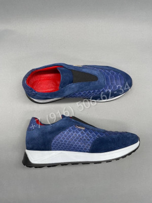 Кроссовки со вставками питона Zilli 6138