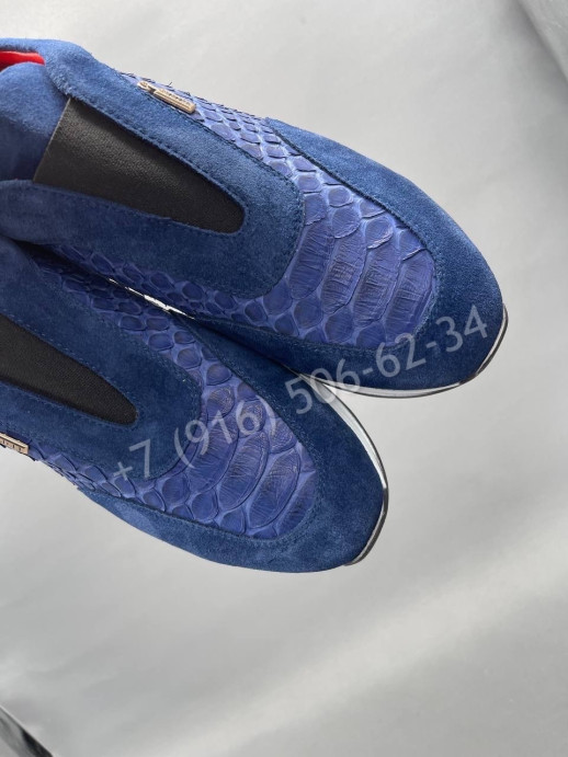 Кроссовки со вставками питона Zilli 6138