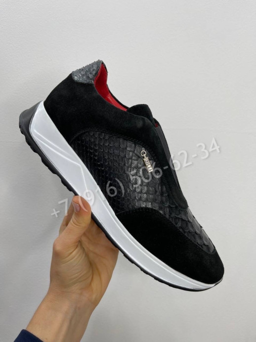 Кроссовки со вставками питона Zilli 6139