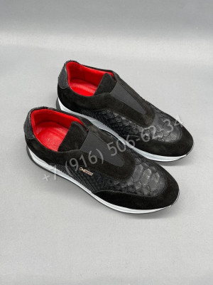 Кроссовки со вставками питона Zilli 6139