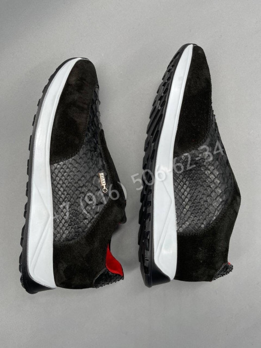 Кроссовки со вставками питона Zilli 6139