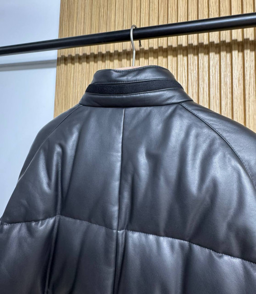 Кожаный пуховик Kiton 16009