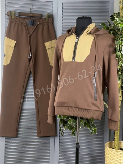 Спортивный костюм Angelo Galasso со вставками кожи крокодила 12422