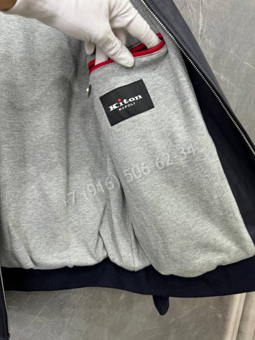 Кожаная куртка Kiton 33999
