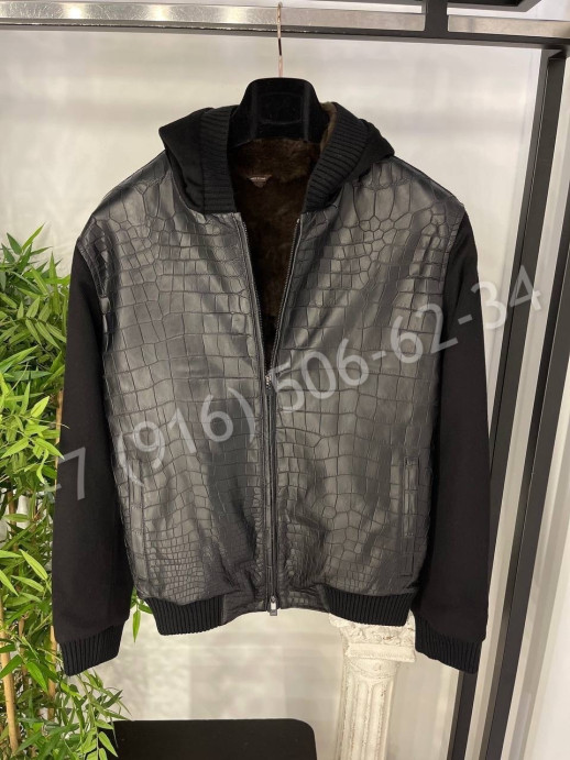 Куртка комбинированная Loro Piana кашемир / крокодил на меху 24591