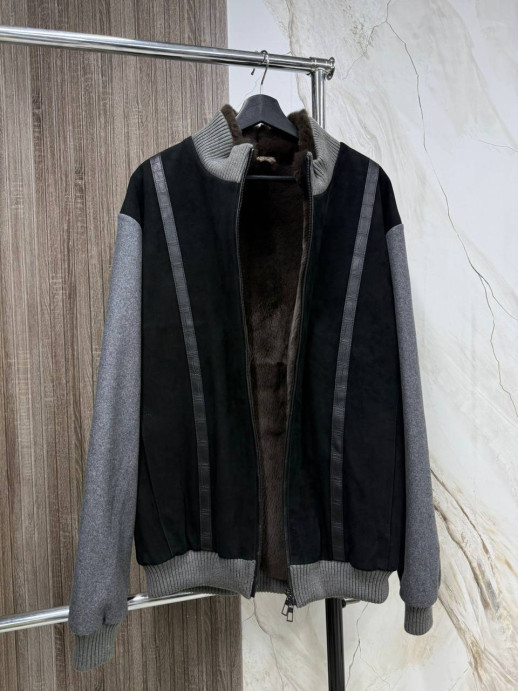 Куртка Loro Piana с вставками крокодила/ мех Рекс 8798