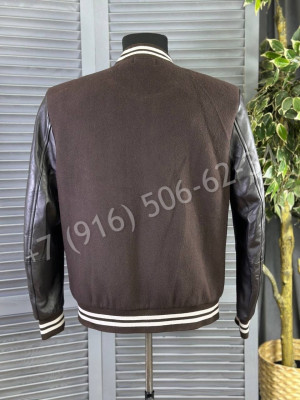 Бомбер комбинированный с рукавами из кожи Brunello Cucinelli 21820