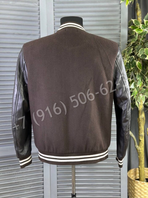 Бомбер комбинированный с рукавами из кожи Brunello Cucinelli 21820