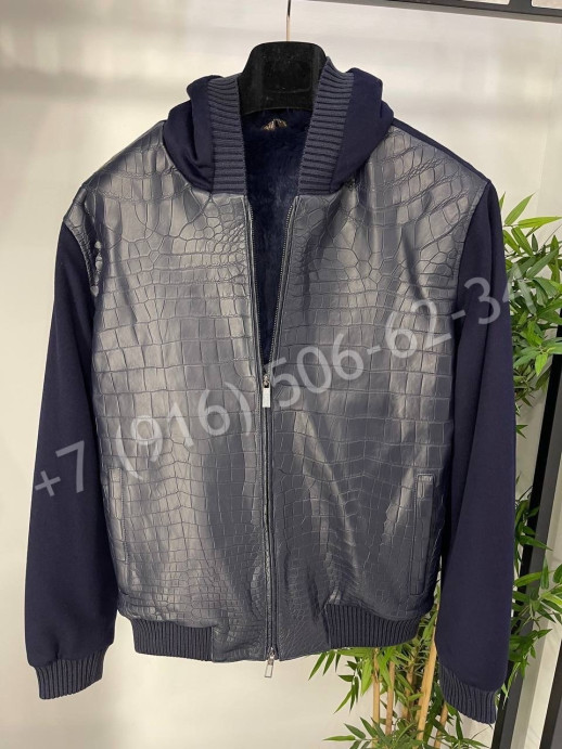 Куртка комбинированная Loro Piana кашемир / крокодил на меху 24592